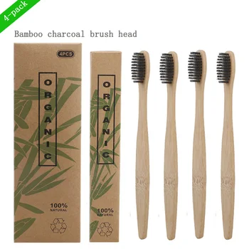 

40 pcs Organic, Natural, Biodegradable wood handle - Eco friendly family recyclable pack - For travel Bamboo toothbrushes