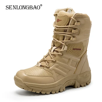 

Autumn Winter Men Military Leather Boots Special Forces Tactical Desert Combat Boots Outdoor Sport Shoes Ankle Footwear 40-47