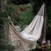 Outdoor Garden Hammock Tassel Canvas Swing Chair Hanging Bed Hiking Camping Hunting Foldable Hammock Photo Props 4