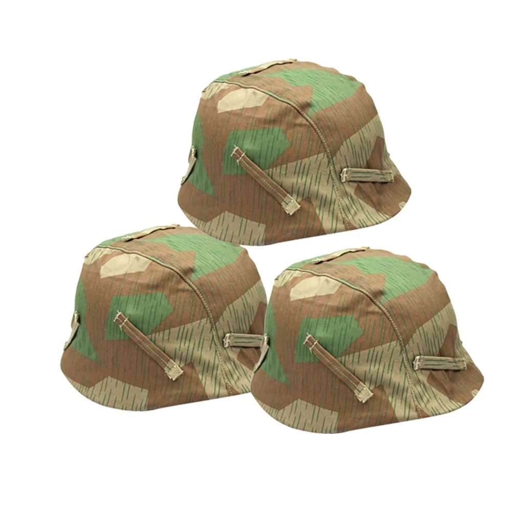 3Pcs Repro WW2 German War M35 Helmet Cover Splinter Camo Head Gear for M40 M42