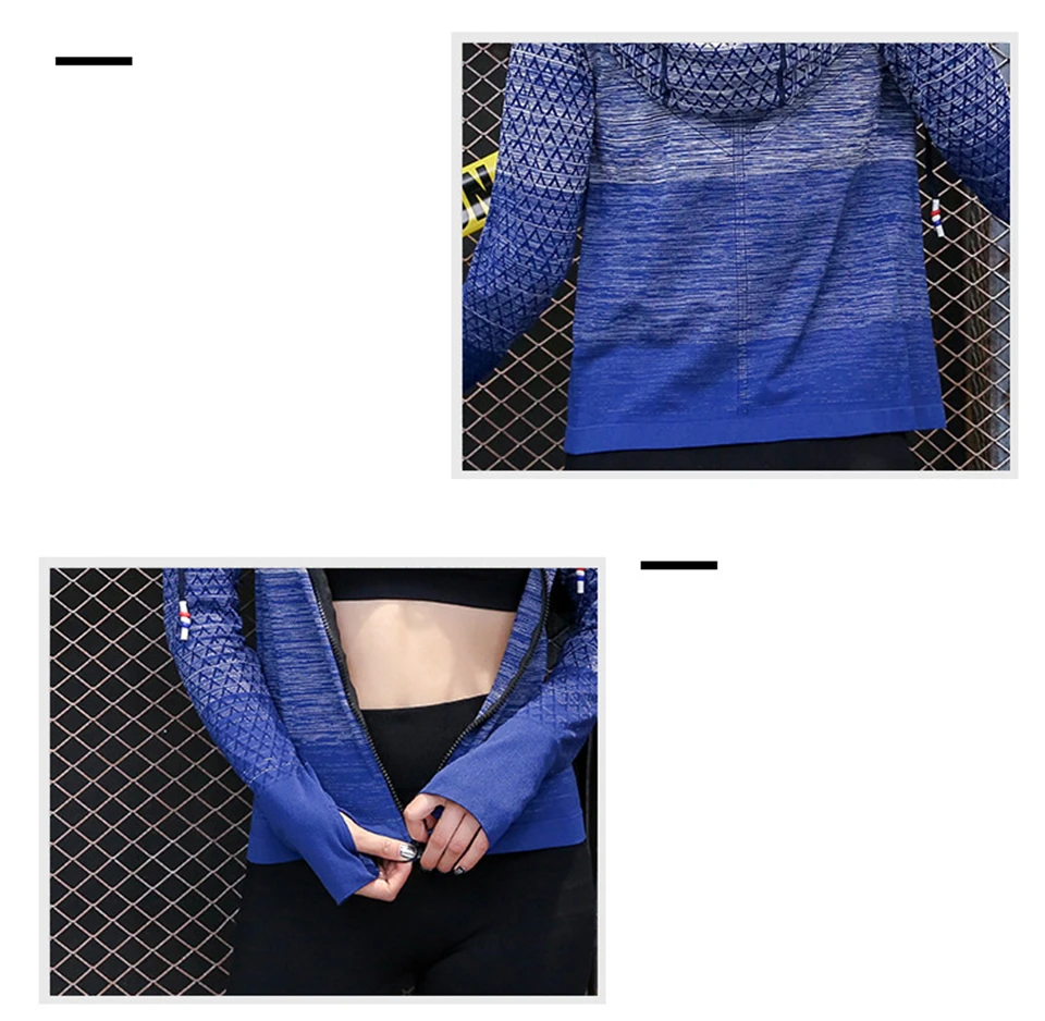 Спортивная одежда для женщин Спортивная одежда для спортзала Женская Спортивная футболка для йоги на молнии с капюшоном куртка для бега на открытом воздухе с пряжкой для большого пальца дышащий Топ