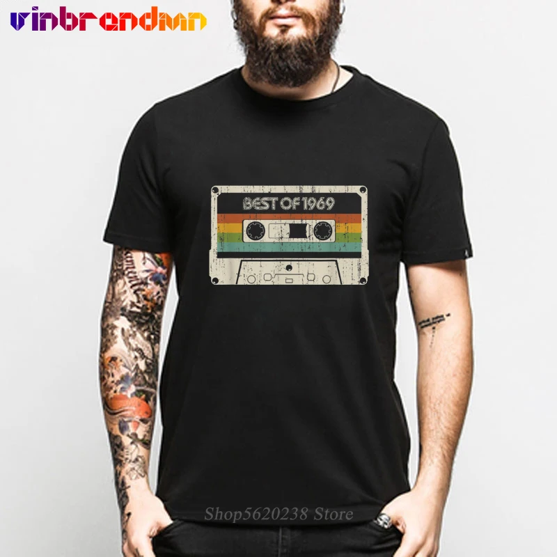 

Vintage Cassette Tape T Shirt Best Of 1969 50th Birthday Retro TShirt 100% Cotton Breathable High Quality dad husband gifts Tops