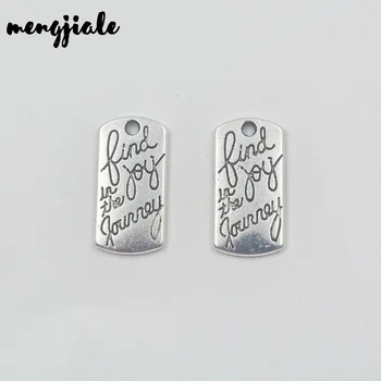 

16pcs Tibetan Silver Plated Find Joy in the Journey Charms Pendants for Necklace Bracelets Jewelry Making DIY Handmade 20x10mm