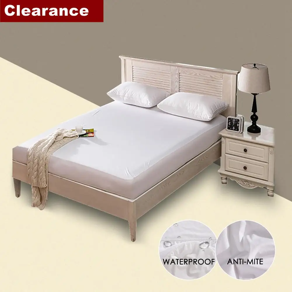 Водонепроницаемый защитный чехол для матраса стеганая/гладкая кровати белая