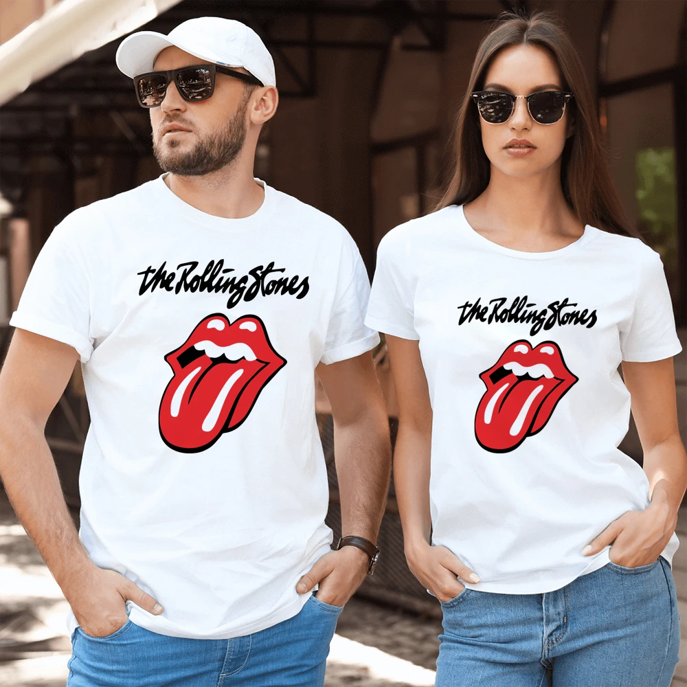 The Rolling Stones Women Men T-shirt Unisex Daily Short Sleeve Summer Graphic O-Neck Tees Tops Camisetas De Mujer Harajuku t shirt palm angels