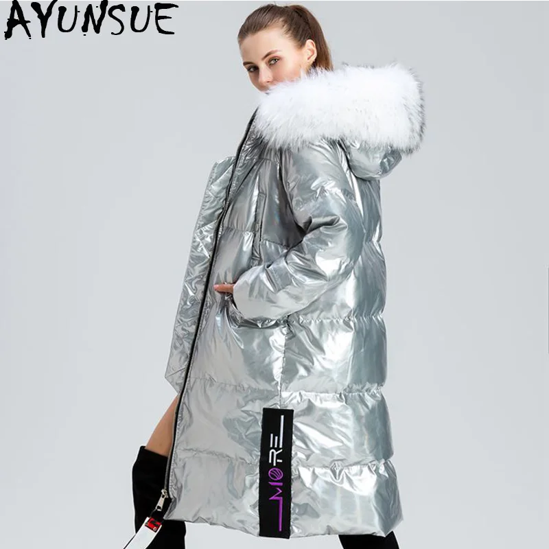 AYUNSUE 2019 пуховик женский с капюшоном толстый длинный зимний пальто большой