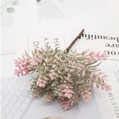 6 шт. искусственный Snapdragon поддельные пластиковые сосны Рождество год DIY подарок домашний Свадебный декор аксессуары Искусственные растения цветы - Цвет: Розовый