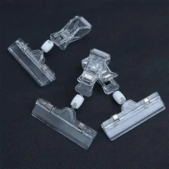 

10PCS Plastic Transparent Label Clips Clamp Note Clip Card Fixator For Home Shooping Mall Market Card Clamp Price Tag Fixator