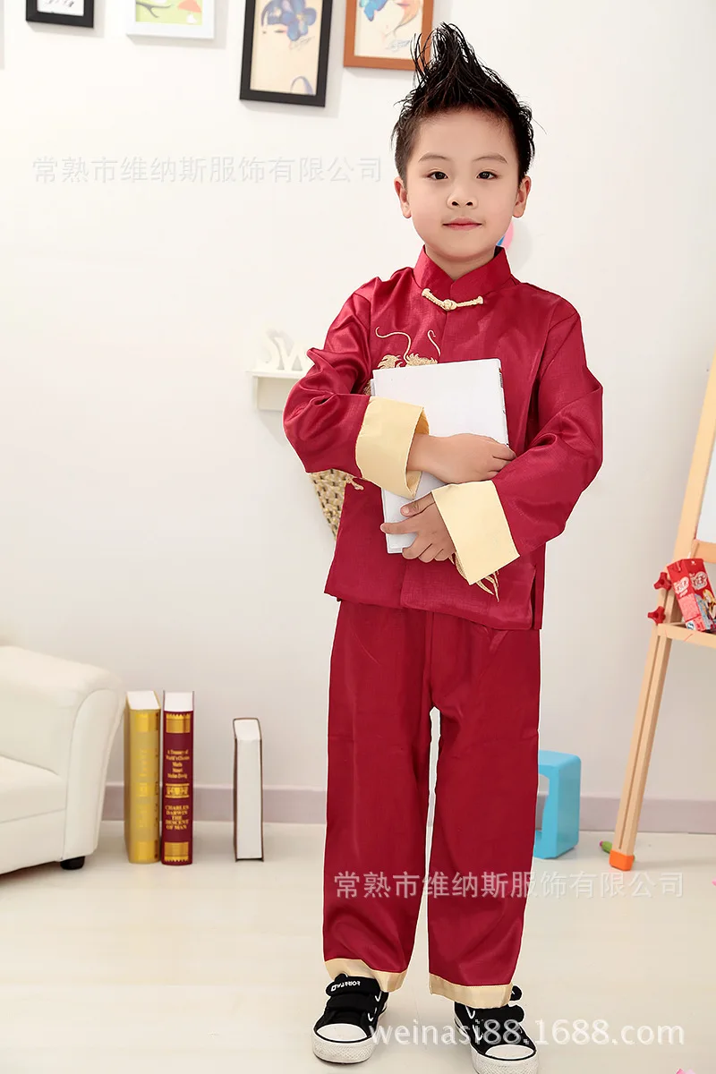 Children Chinese Costume Spring And Autumn Traditional Chinese Garments for Boys Tops New Year Service Chinese Style Formal Dres