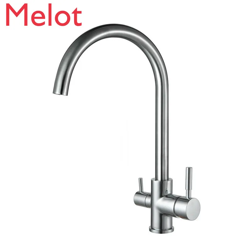 

Drinking Water Faucet 3 Way Water Filter Purifier Kitchen Faucets For Sinks Taps 304 Stainless Steel Faucet Brushed Water Tap