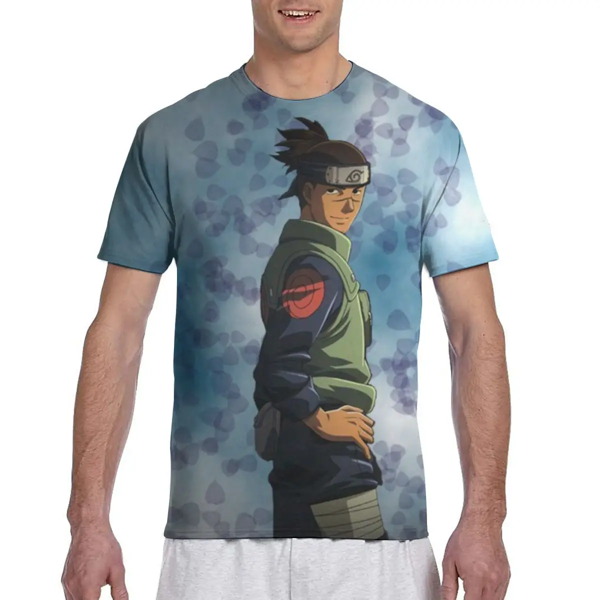 

Umino Iruka Custom Japanese Anime Naruto Print Cartoon Image paiting Men's T Shirt
