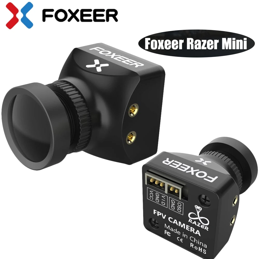 Comprar Cámara FPV, Foxeer Razer Mini HD 5MP 2,1mm M12 lente 1200TVL estándar FPV Cámara 43 169 NTSC PAL conmutable 4ms cámara de latencia