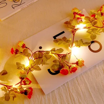 

Christmas LED String Light Rose Flower Vine Leaves Wreath Wedding Decoration Christmas Decoration For Home новогодние украшения