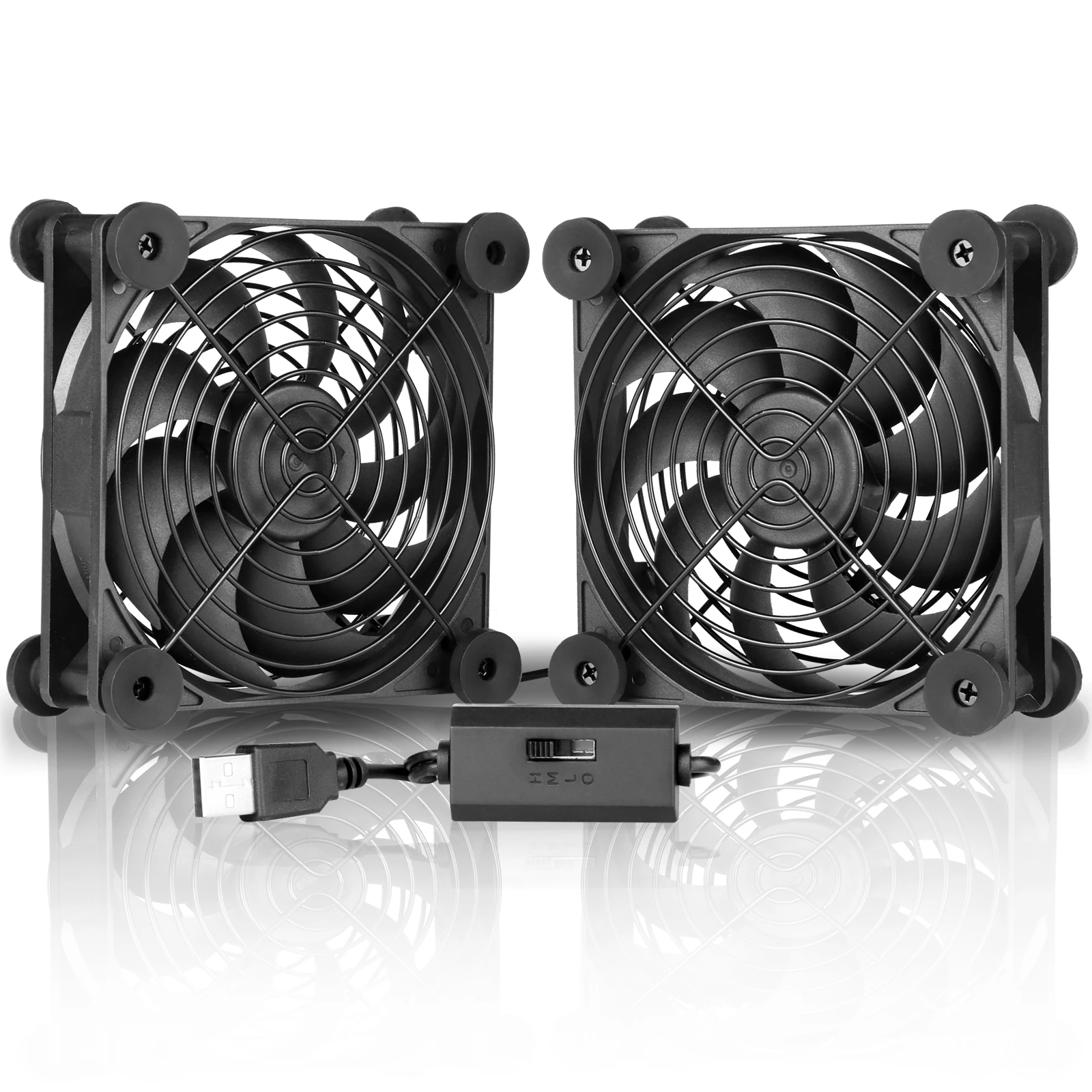 Sxool-ventilador Dual Usb com Controlador de Velocidade Armário de Computador Arrefecimento Receptor Dvr Playstation Xbox 120 mm