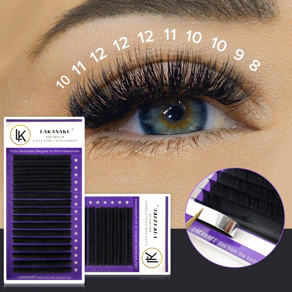 Lakanaku Individual Eyelash Extension Professional Eyelash Extension Private Label Matte Black Lash Extension Makeup Volume Tray - False Eyelashes - ...