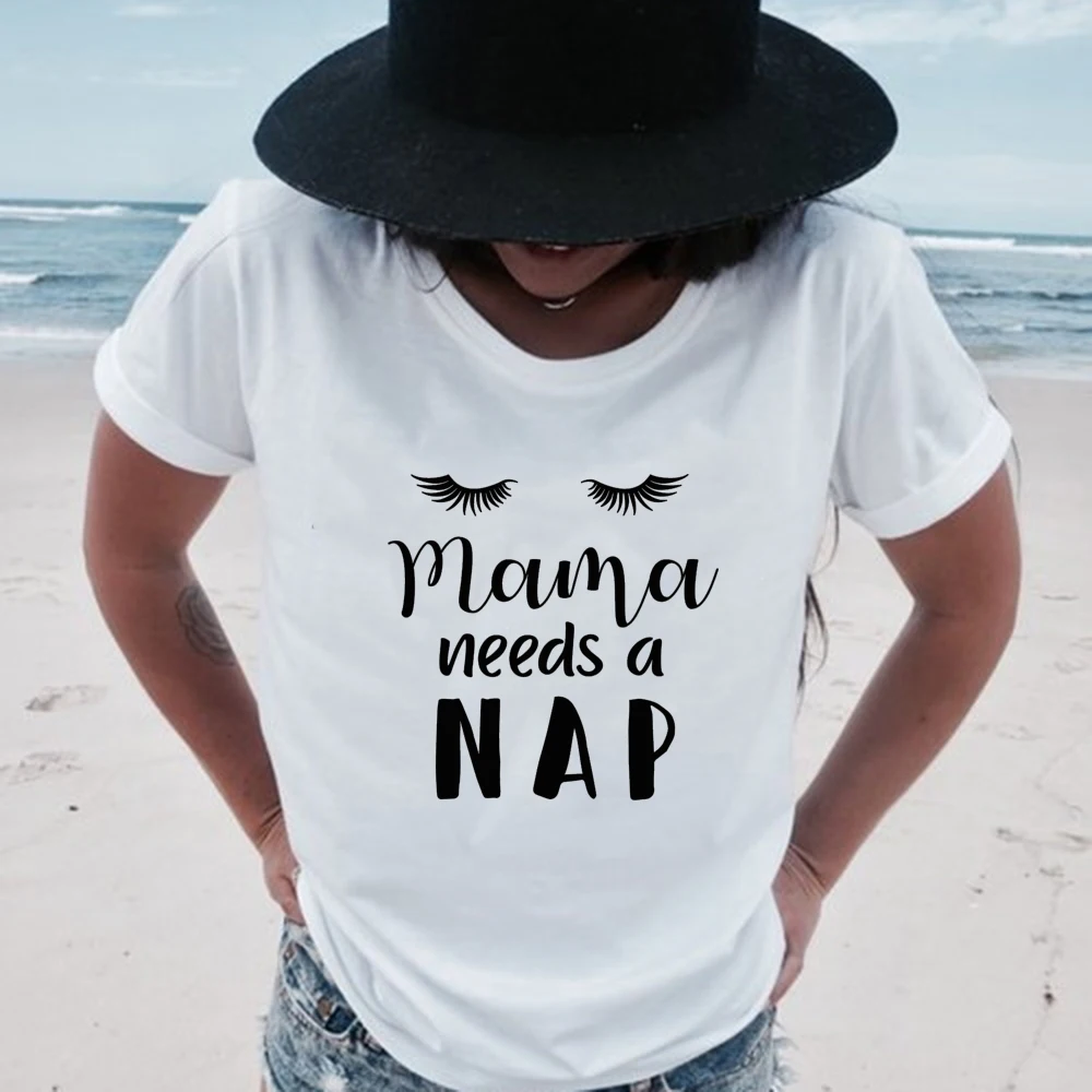 Футболка из 100% хлопка с надписью Mama Needs A Nap забавная новая футболка Mom Life в подарок