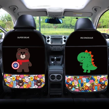 

1Pcs Cartoon Car Seat Kid Protector Cute Multifunction Auto Seat Cover Children Kids Baby Waterproof Anti Kick Mat Storage Bag