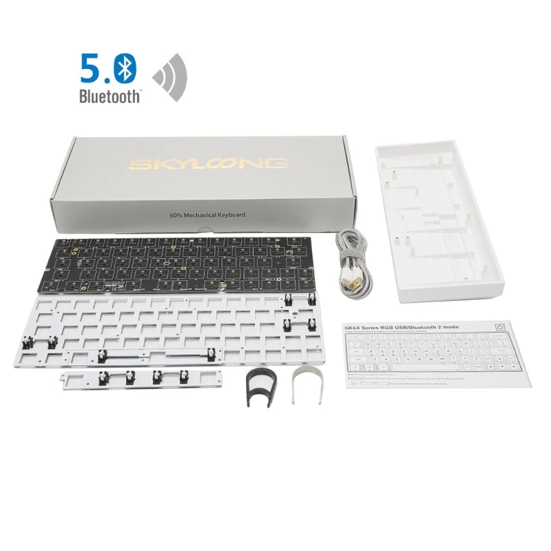 US $73.08 GK64XS Hot Swap Programmable Bluetooth Mechanical Keyboard Pcb Custom Kits GH60 P9YE