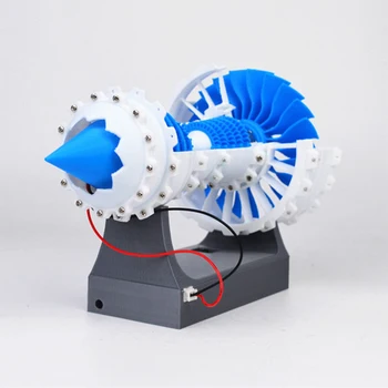 

Hot 3D Printed Aero Engine Model Turbofan Engine Model DIY Stem Engine Toy With Battery Box Educational Toy Gift - Motor Version