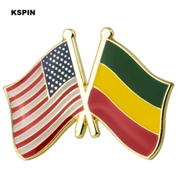 Золотой U.S.A.$ Эфиопский флаг дружбы значок брошь в виде флага Национальный флаг лацкан булавка международные путешествия булавки коллекции - Цвет: Золотой
