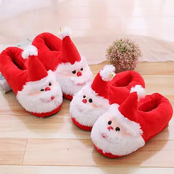 

Women Men Christmas 3D Santa Claus Slippers Winter Plush Stuffed Anti-Slip Shoes 094B