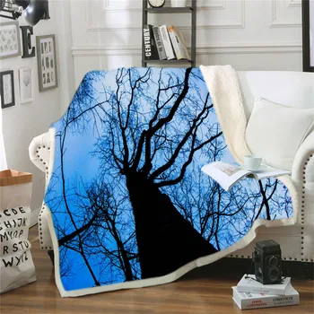 

Winter Blanket Autumn Forest Branches Bed Cover Blankets Coverlet Throws Travel Fleece Cover Personalize