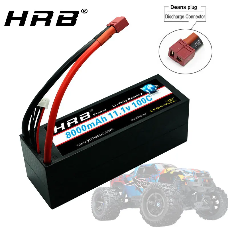 Аккумулятор HRB RC 11 1 В 8000 мАч 3S Жесткий Чехол lipo 100C с коннектором Trx Т-образной