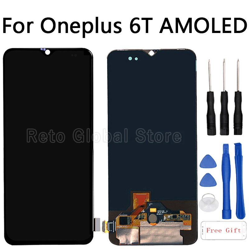 

For 6.41 inches Oneplus 6T LCD Display+touch screen replacement kit AMOLED original LCD Display 2340 * 1080P glass screen+tools