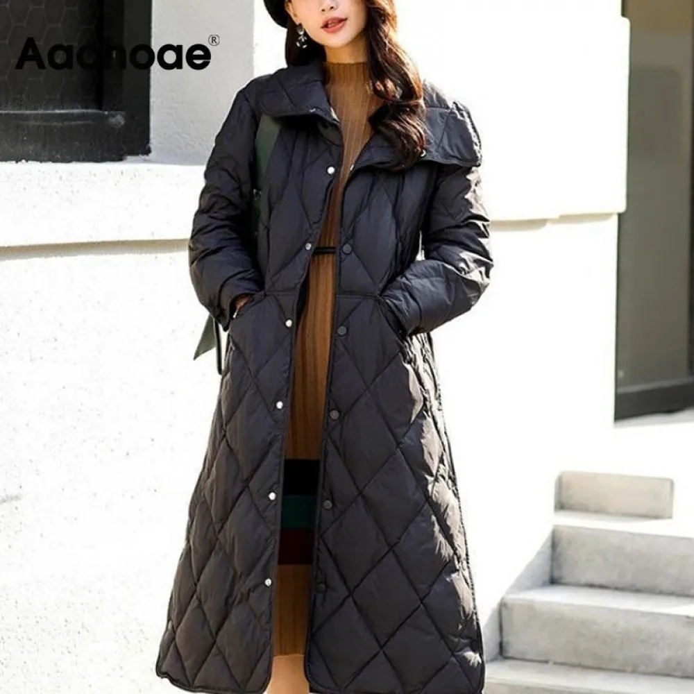 Aachoae Winter Casual Solid Ultra Light Duck Down