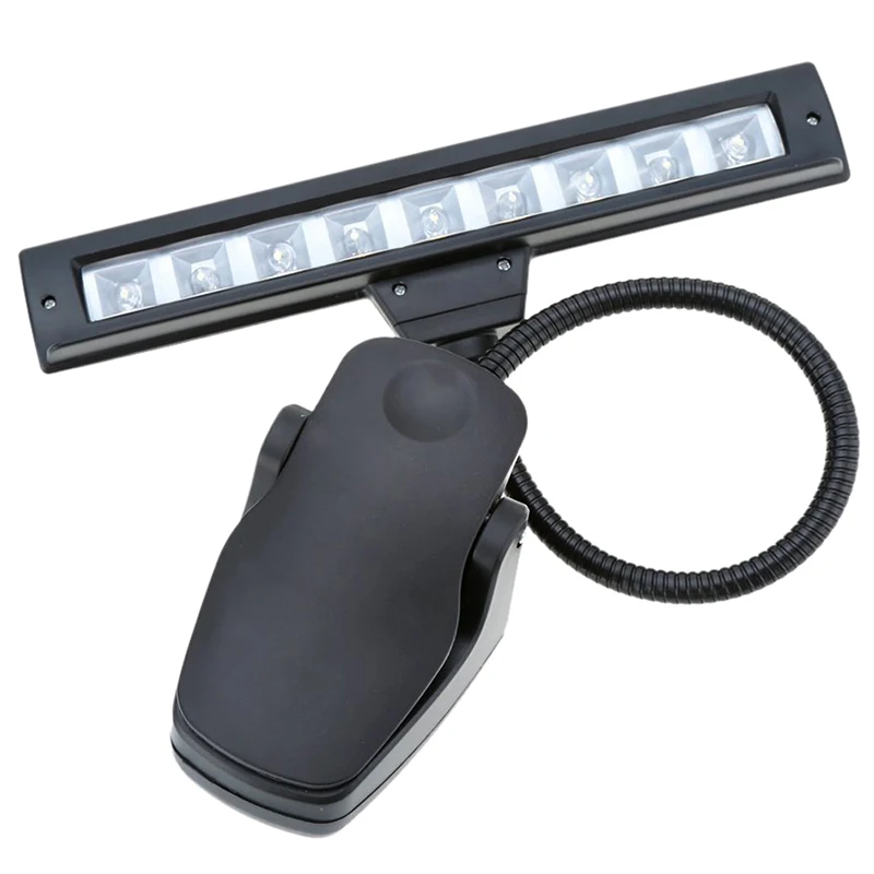 

9 LEDs LED Reading Lamp Reading Light Desk Clip Lamp for Piano music score stand Black