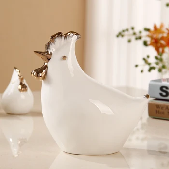 

Minimalis Ceramic The hen chicks abstract Decoration Crafts animal crafts ceramic rooster figurines Sculpture ornament
