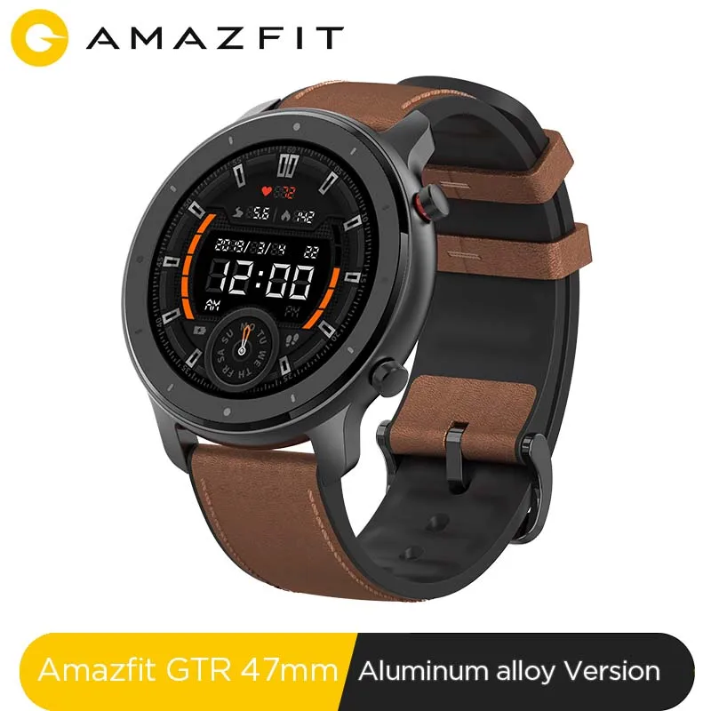 Глобальная версия Amazfit GTR 47 мм Смарт часы 5ATM водонепроницаемые Смарт часы 24 дня батарея gps управление музыкой кожаный силиконовый ремешок