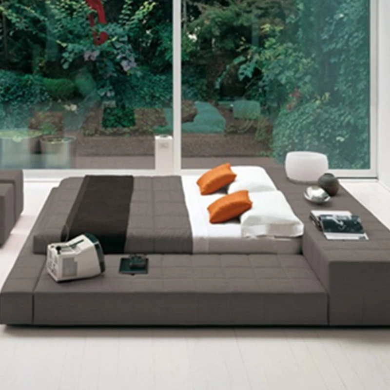 Горячая продажа мебель для спальни современный стиль черный серый белый кожаный