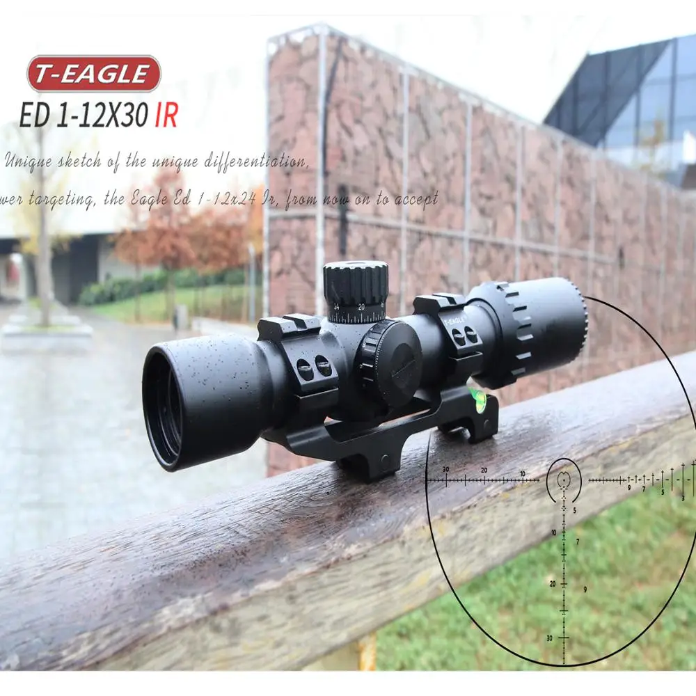 Оптический прицел для винтовки TEAGLE ED 1-12X30IR с баллистической сеткой CQB подсветкой