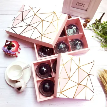 

5Pcs Wedding Party Pink Bronzing Paper Box Cake Food Packaging Candy Cookies Cupcakebox Gift boxes