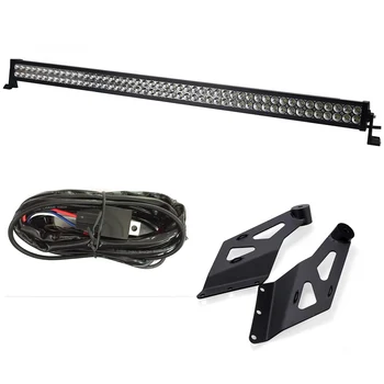 

Yait 50" 288W Double Row Straight LED Light Bar With A-Pillar Mounting Bracket Kit Fit 2002-2008 Dodge Ram 1500 2500 3500