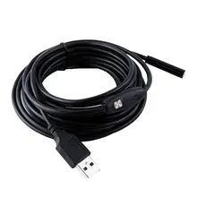 USB эндоскоп Инспекционная камера 5 м/7 мм/6LED бороскоп Водонепроницаемая камера Змея с моментальным снимком Буто трубка видео труба фотоскоп