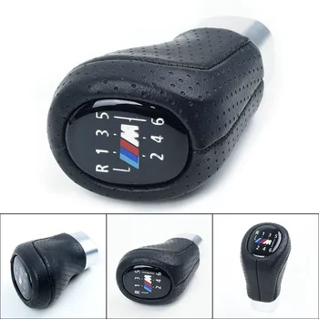 

Universal Gear Shift Knob M SPORT PU Leather 6 Speed Gear Shift Knob Lever Stick For BMW 1/3 E81 E82 E90 E91 E92