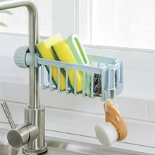 1 Uds estante de baño toalla plato de soporte para jabón cocina esponja toallero plástico Suspensión de fregadero punzón grifo almacenamiento estante organizador
