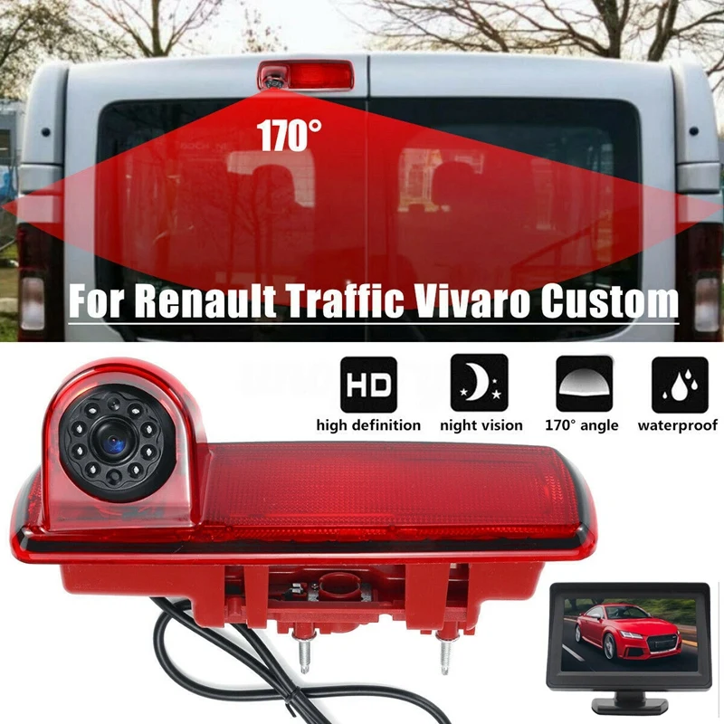 For 3rd Brake Light Reversing Camera With 7 "Monitor Kit For Renault Trafic, Opel/Vauxhall Vivaro(2001-2014)AHD1080P - 34 - View #2