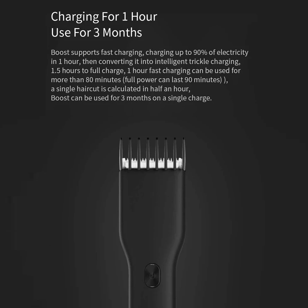 Boost USB электрическая машинка для стрижки волос быстрая зарядка для мужчин триммер для волос две скорости Керамический Резак для волос перезаряжаемая детская машинка для стрижки волос