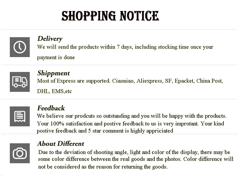 800 shopping notice
