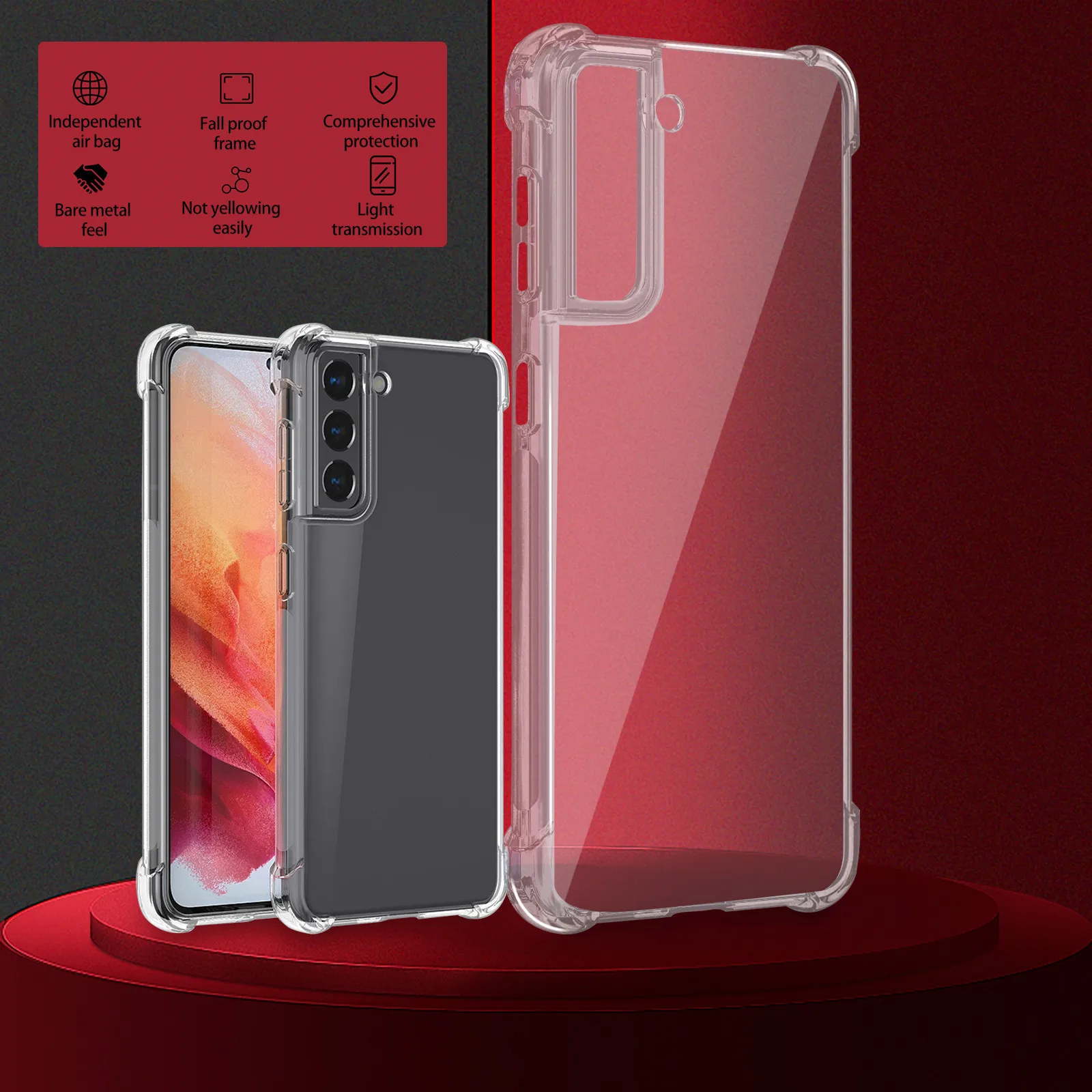 Мягкий прозрачный чехол для телефона Samsung Galaxy S21/s21 ультра/s21 плюс 5g усиленные углы