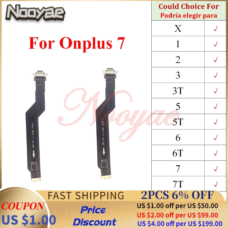 Для Oneplus 1 + X 2 3 3T 6 6T док-разъем USB зарядное устройство зарядный порт гибкий кабель