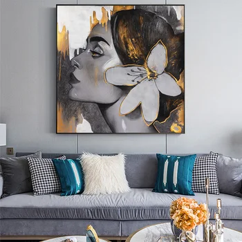 

Nordic Art Poster Fashion Women Girls Abstract Print Canvas Painting Modern Home Decor Girls Room Mural Pictures Without Frames