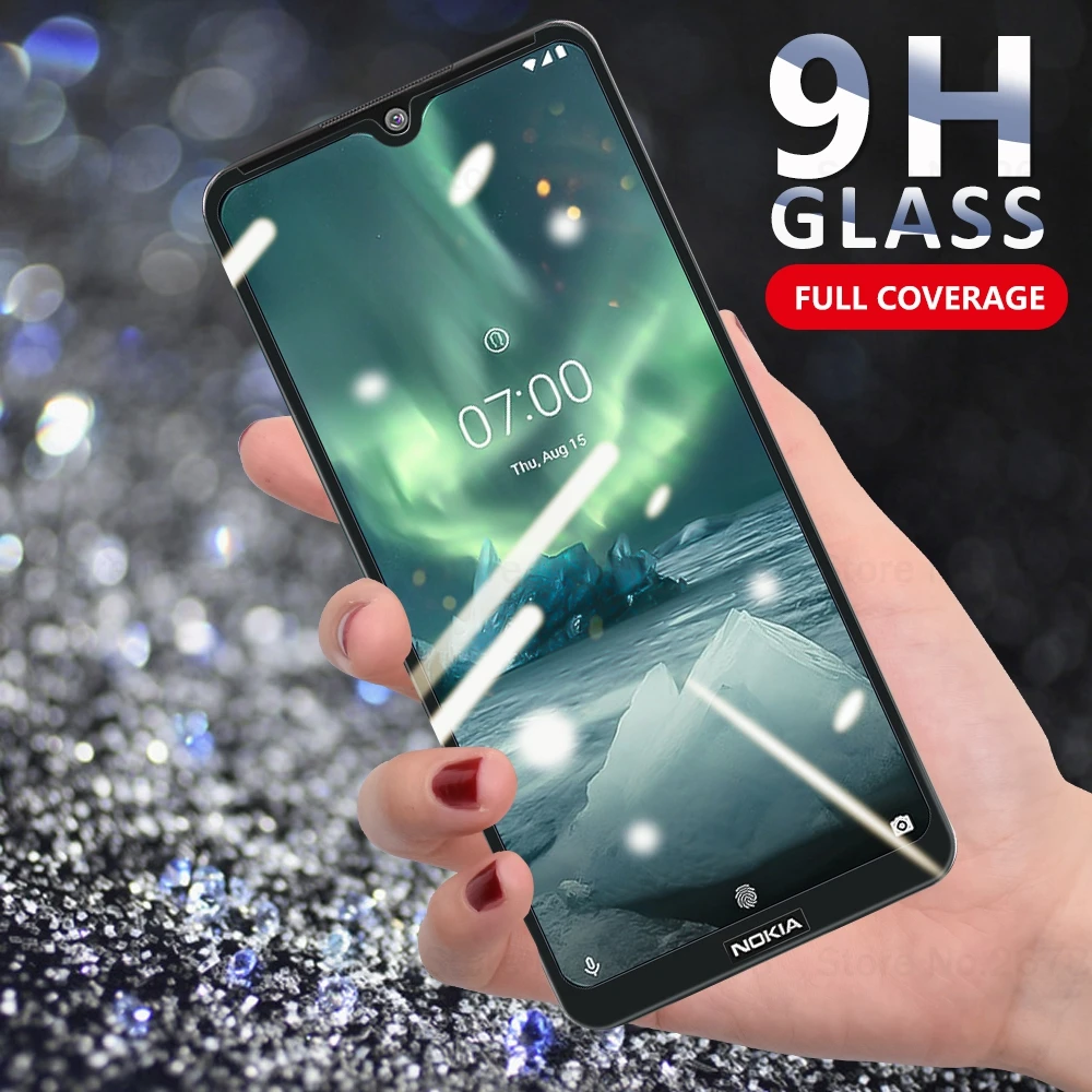 Закаленное стекло с полным покрытием для Nokia 7 2 9 4 3 8 1 5 Plus X5 Защита экрана