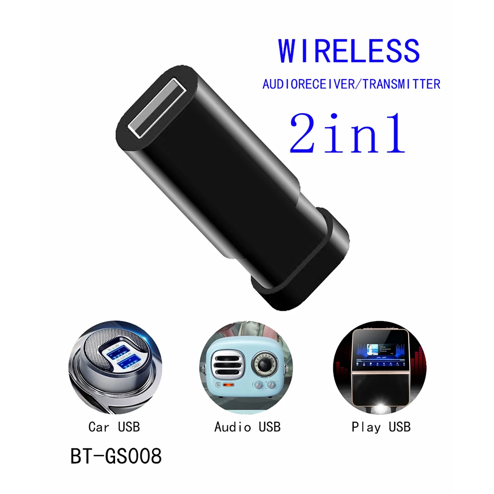 2в1 Bluetooth 5,0 приемник аудио коробка ТВ усилитель AUX адаптер Телескопический USB Bluetooth приемник передатчик Черный адаптер