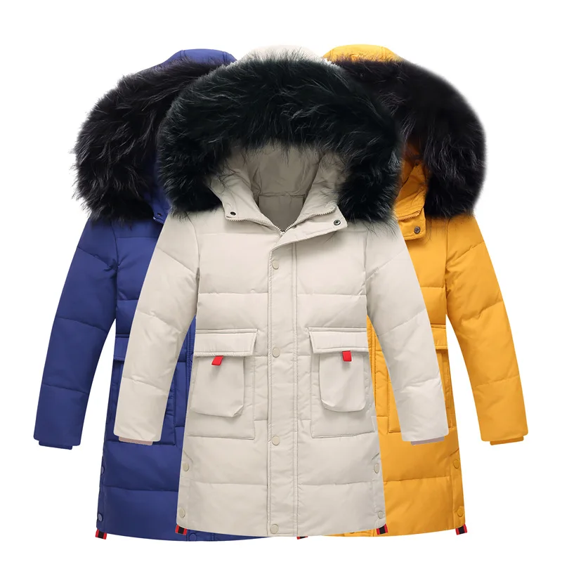

OLEKID 2019 -30 Degrees Russian Winter Boys Down Jacket Hooded Thicken Warm Boys Outerwear Coat 7-14 Years Kids Teenage Parka