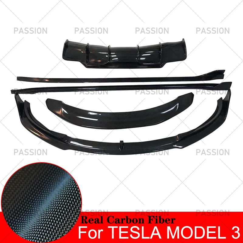 Для 2017 2018 2019 Tesla Model 3 передний бампер подбородок губа + задние диффузоры СПОЙЛЕР