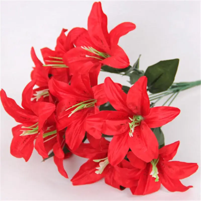 Искусственная лилия Флорес поддельные украшения искусственные цветы - Цвет: big red